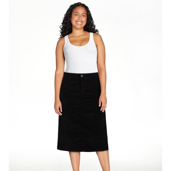 NWT Time and Tru Women's Corduroy Midi Skirt Size 2 - Picture 1 of 10